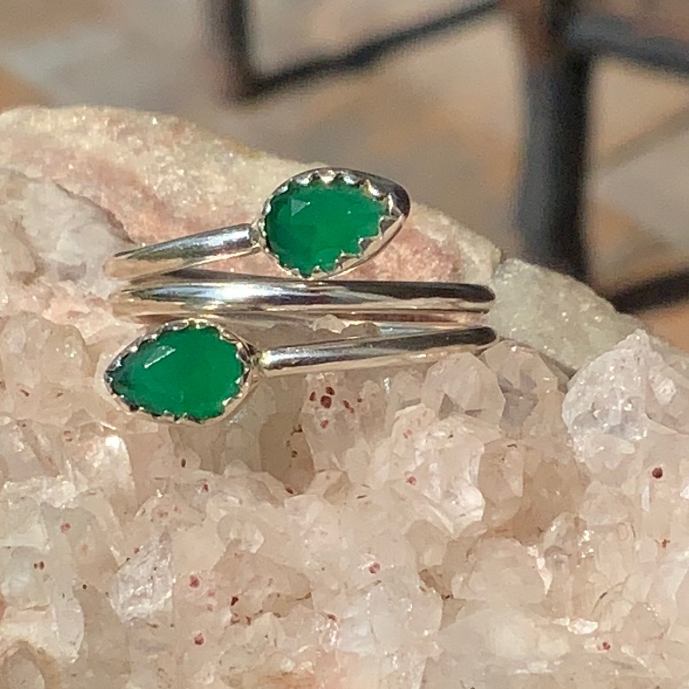 Emerald Bypass 925 Sterling Silver Ring Size 8 59$